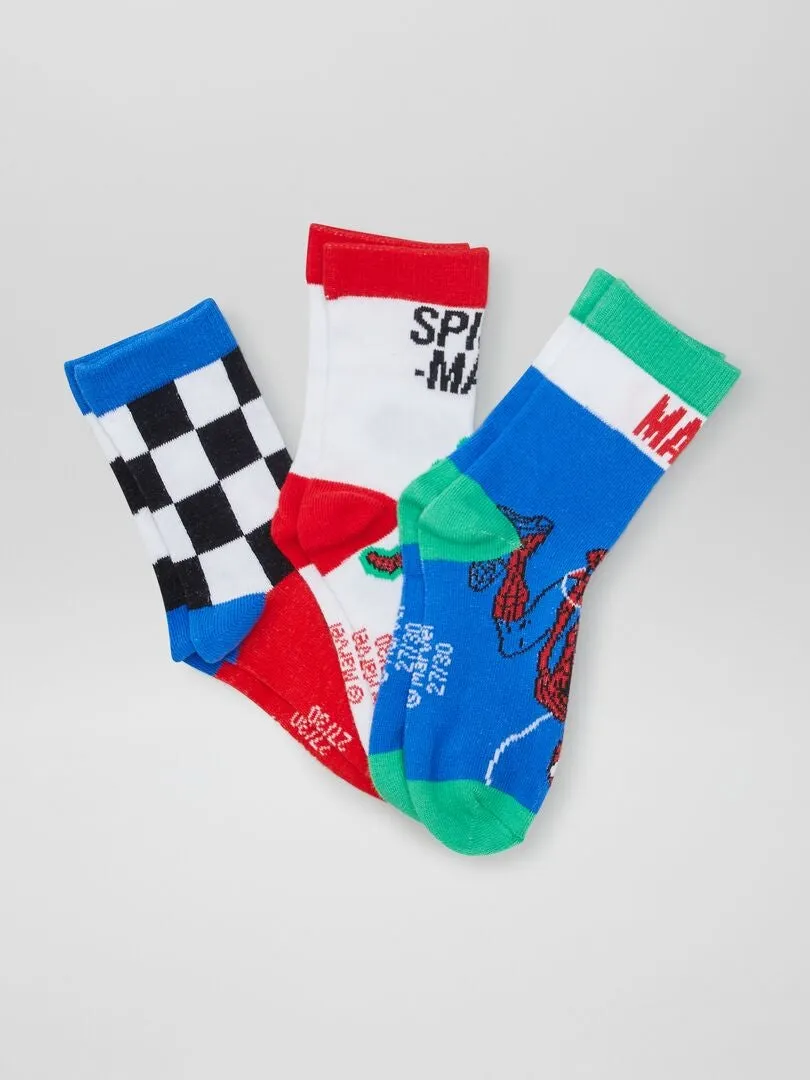 PACK DE CALCETINES 'SPIDERMAN'  3 PARES  AZUL